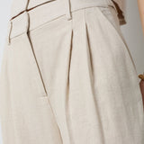 LeenaCC Linen Pleat LL Pant - Bone - Co'couture