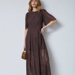LetiCC Lace Maxi Dress - Dark Brown - Co'couture