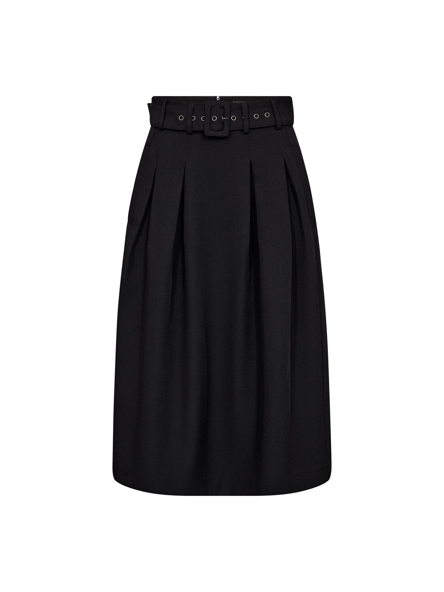 LunaCC Belt Midi Pleat Skirt - Black - Co'couture