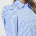 MicaCC Stripe SS Shirt Dress - Pale Blue - Co'couture