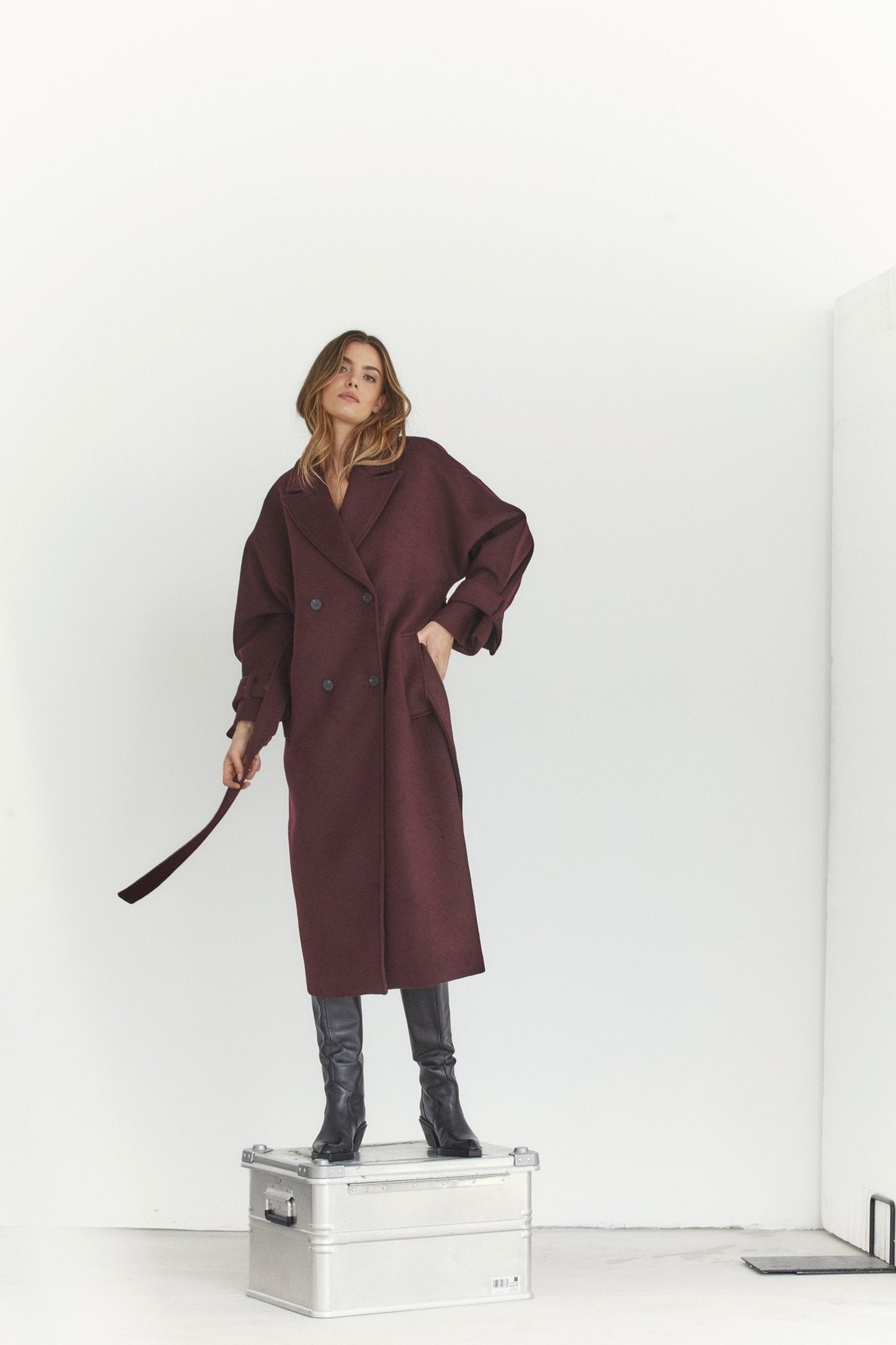 New ClaraCC Raglan Coat - Winered - Co'couture