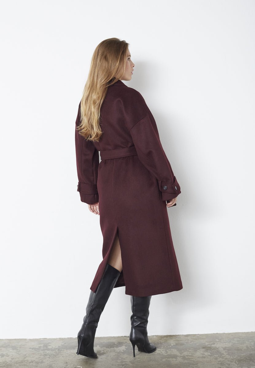 New ClaraCC Raglan Coat - Winered - Co'couture