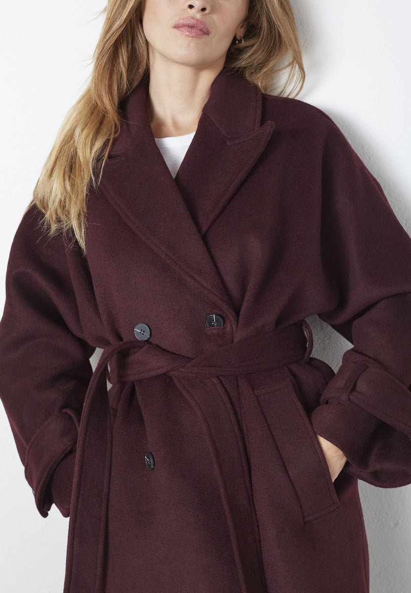 New ClaraCC Raglan Coat - Winered - Co'couture
