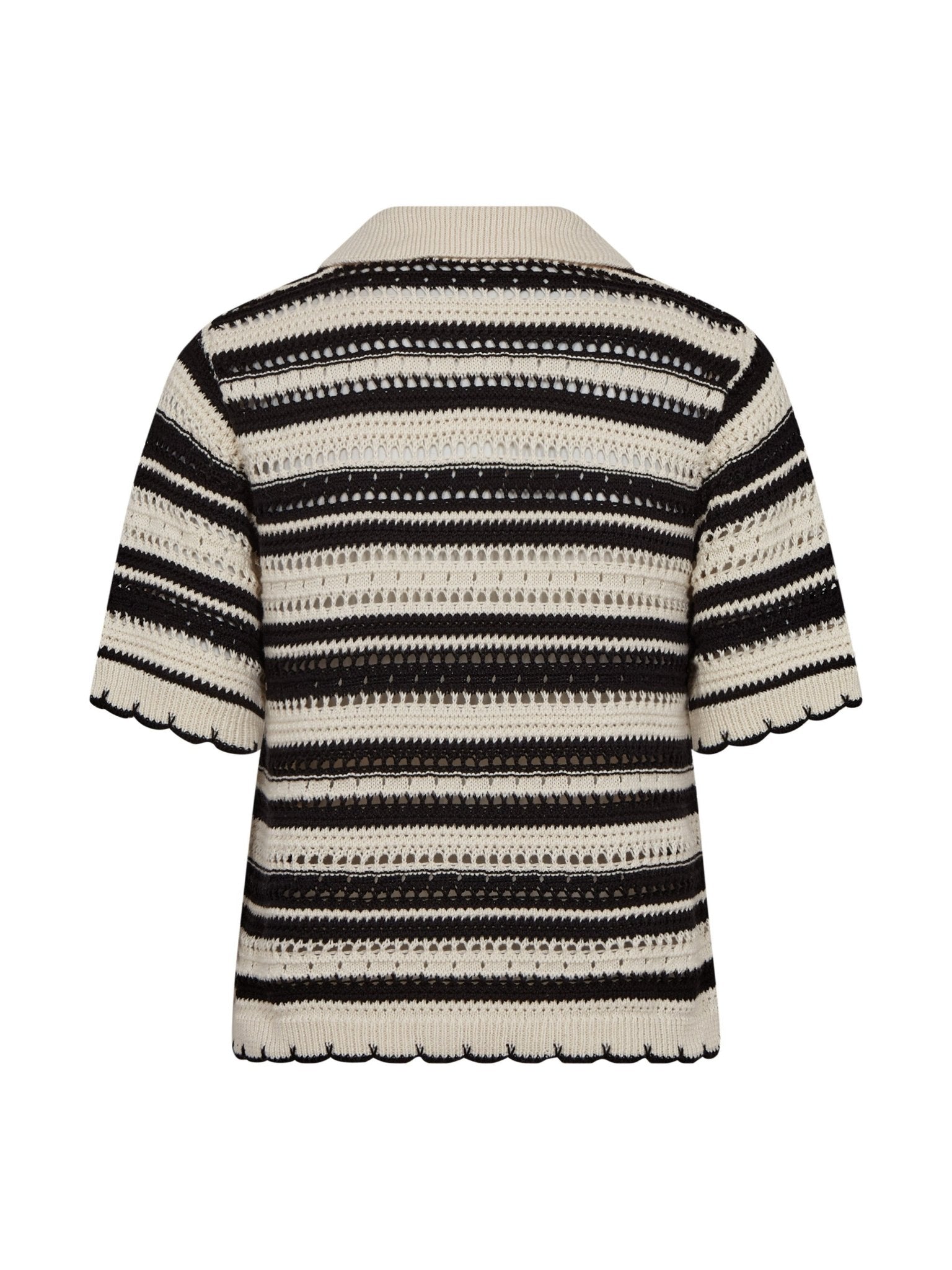 OdetteCC Stripe SS Cardigan - OffWhite - Black - Co'couture