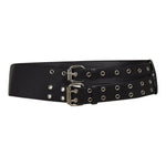 PhoebeCC Eyelet Double Belt - Black - Co'couture