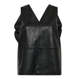PhoebeCC Leather Bow V - Top - Black - Co'couture