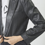PhoebeCC Leather Crop Blazer - Black - Co'couture