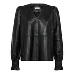 PhoebeCC Leather V - Blouse - Black - Co'couture