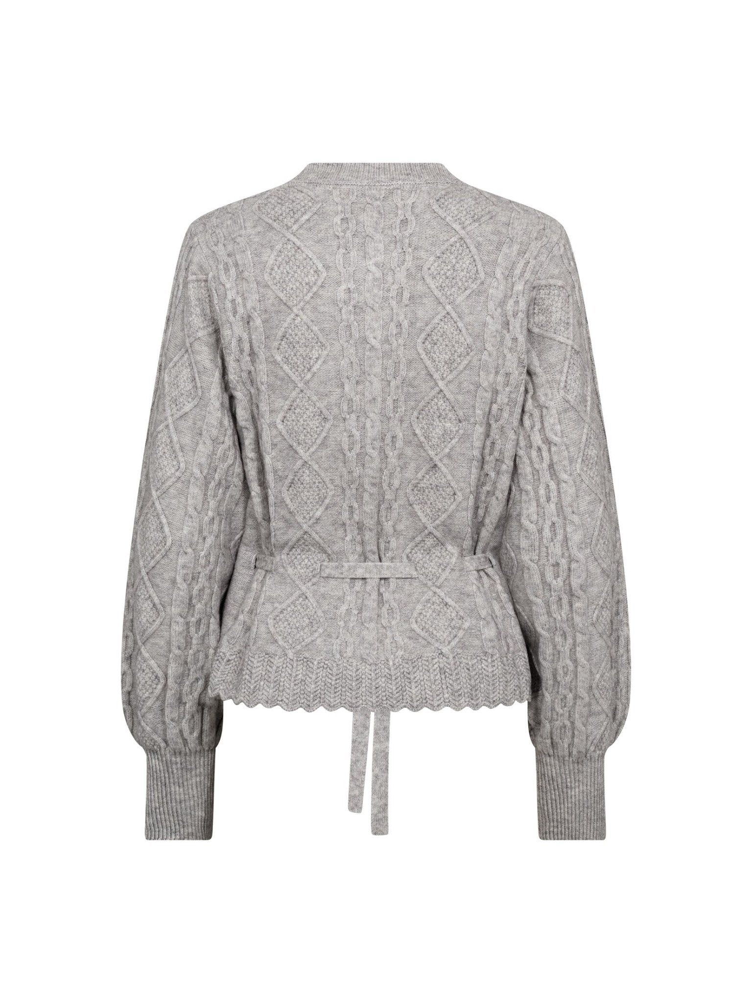 RowCC Cable Tie Cardigan - Pale Grey - Co'couture