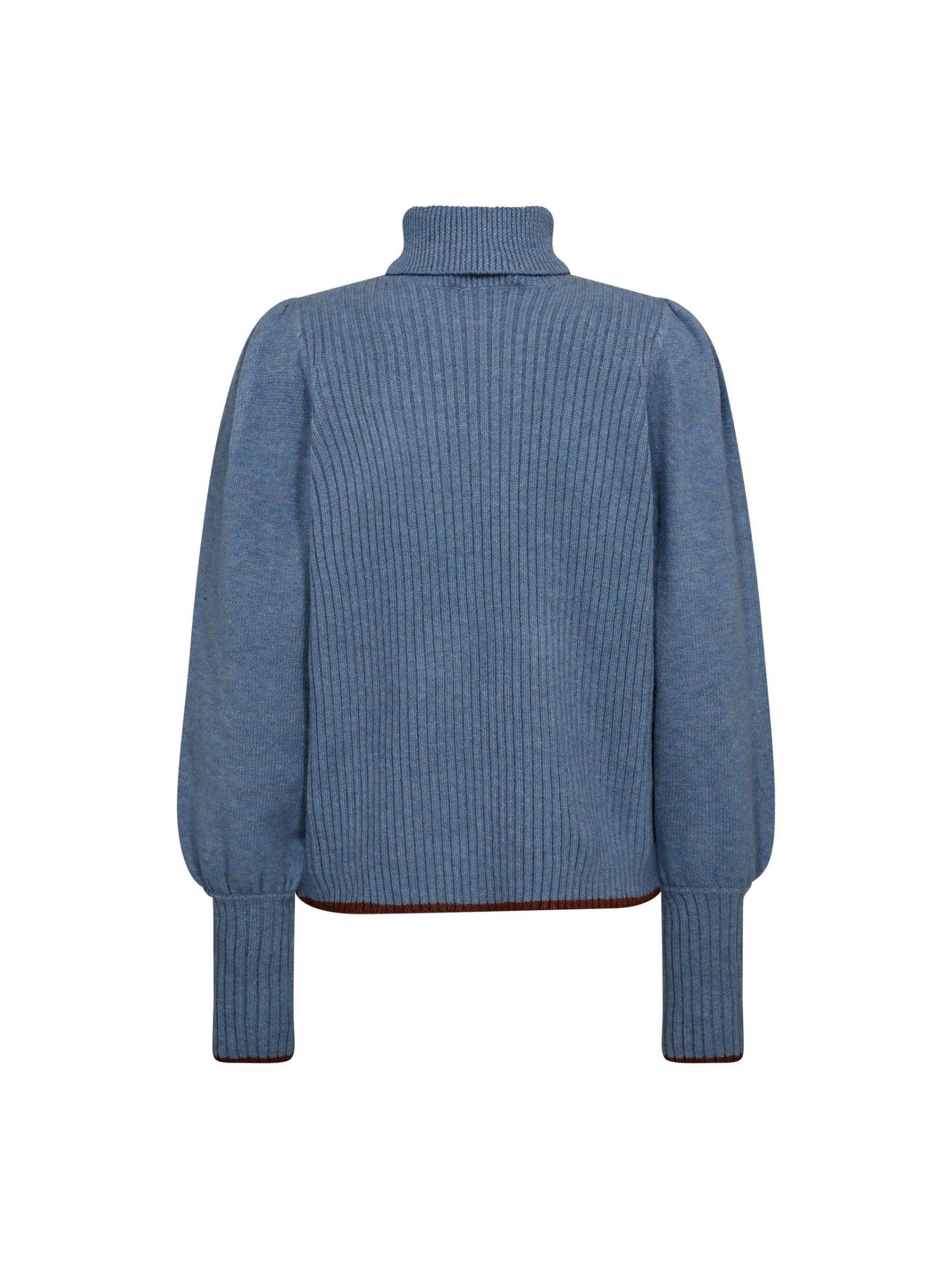RowCC Puff Rib Roll Neck - Blue - Co'couture