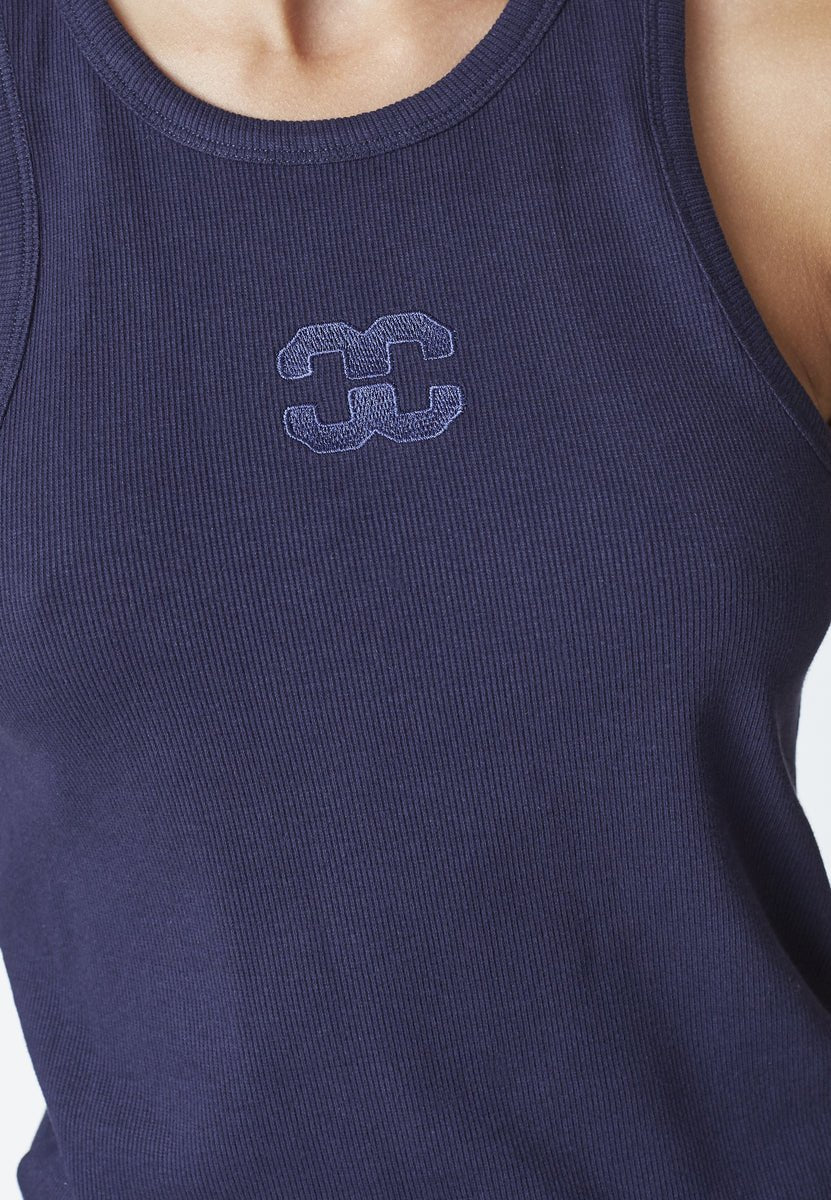 SaharaCC Embroidery Tank Top - Navy - Co'couture