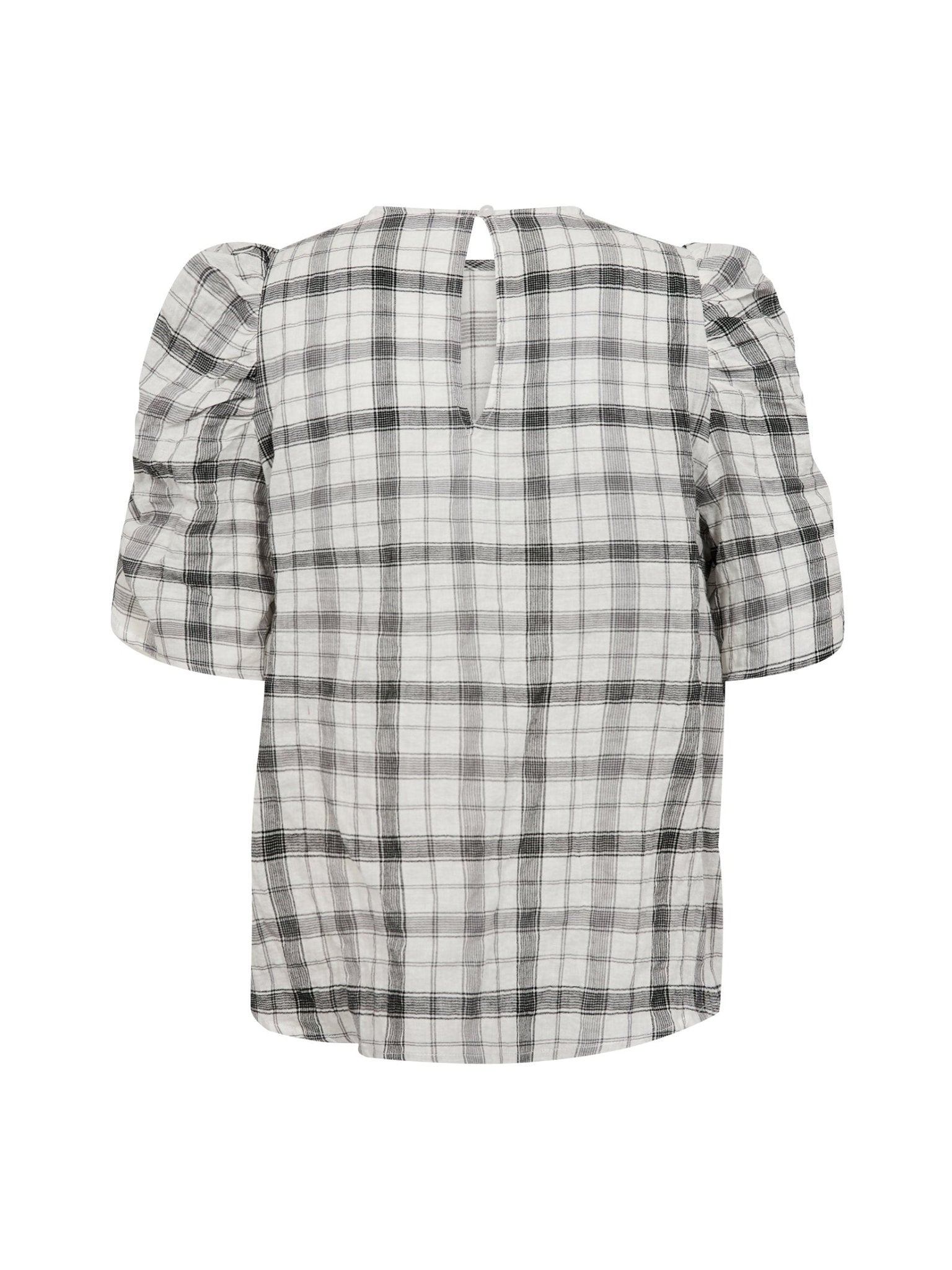 SallyCC Check SS Blouse - Off white - Co'couture