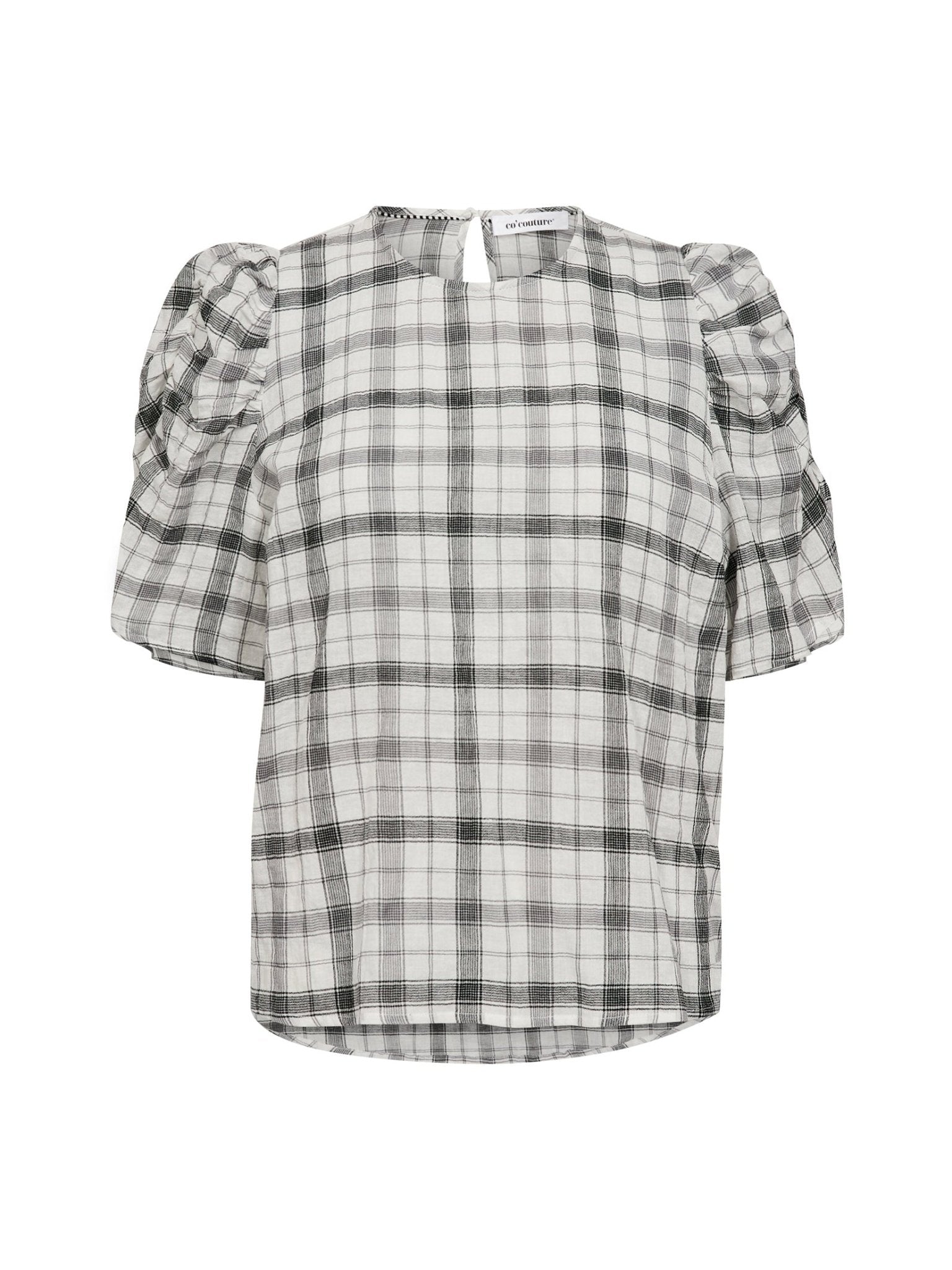 SallyCC Check SS Blouse - Off white - Co'couture