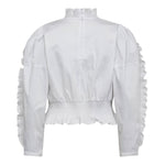SannaCC Ruffle Smock Blouse - White - Co'couture