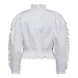 SannaCC Ruffle Smock Blouse - White - Co'couture