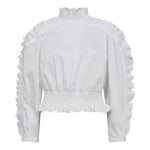 SannaCC Ruffle Smock Blouse - White - Co'couture