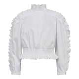 SannaCC Ruffle Smock Blouse - White - Co'couture