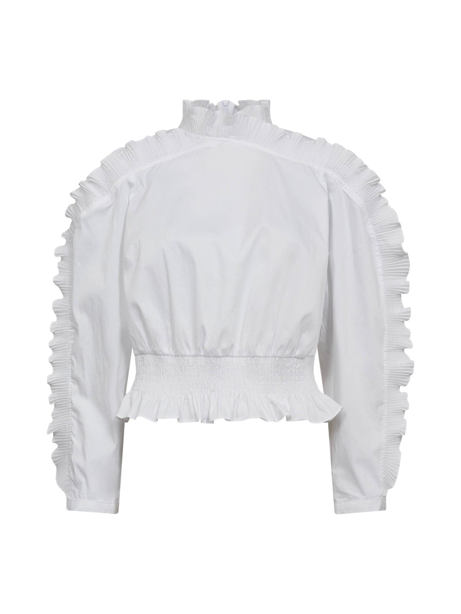 SannaCC Ruffle Smock Blouse - White - Co'couture