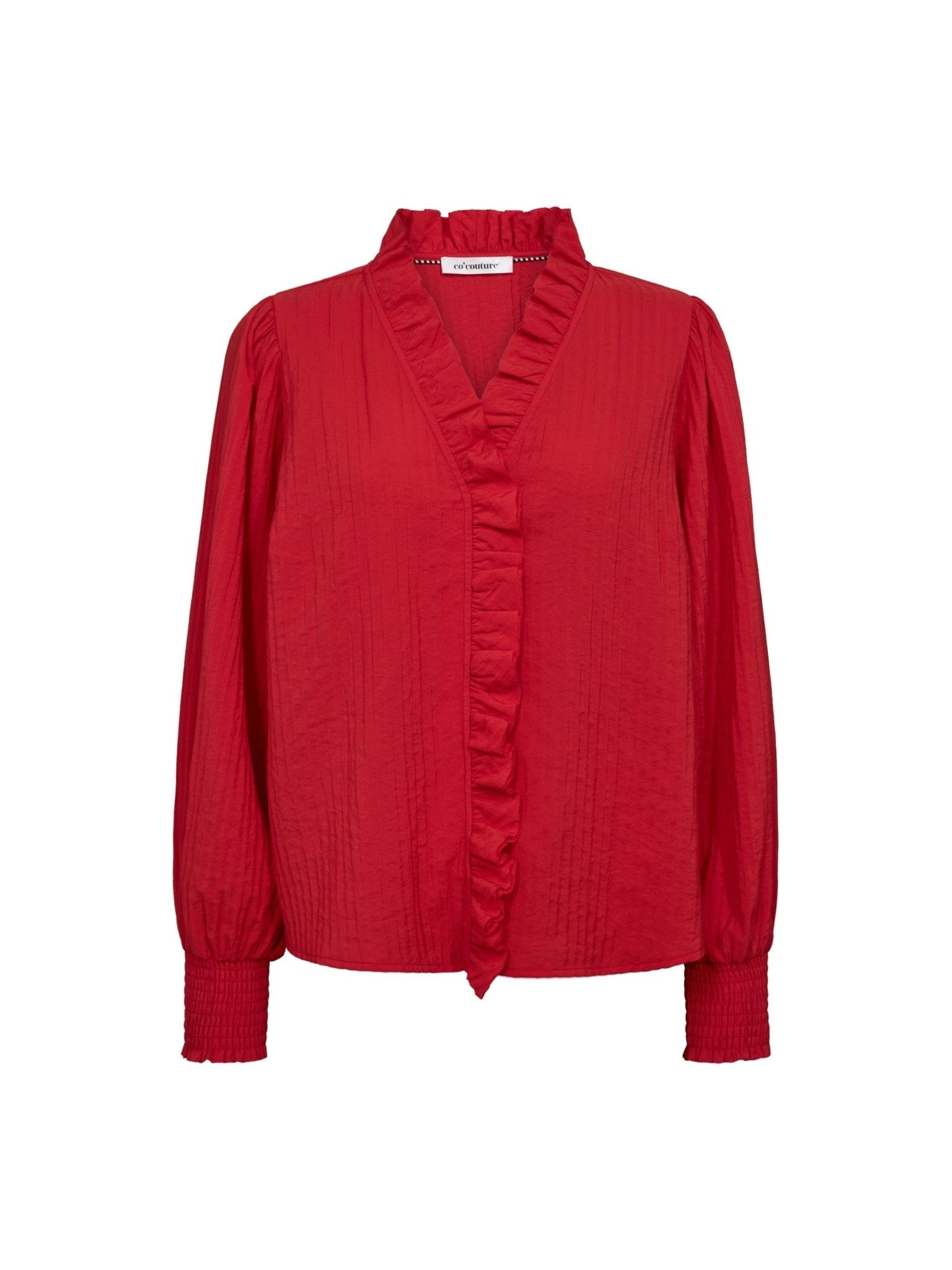 ShinaCC Frill LS Shirt - Red - Co'couture
