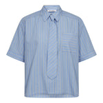 SimoCC Stripe SS Tie Shirt - Pale Blue - Co'couture