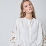 StinaCC Emb Blouse - Off white - Co'couture