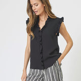 SuedaCC Frill Top - Black - Co'couture