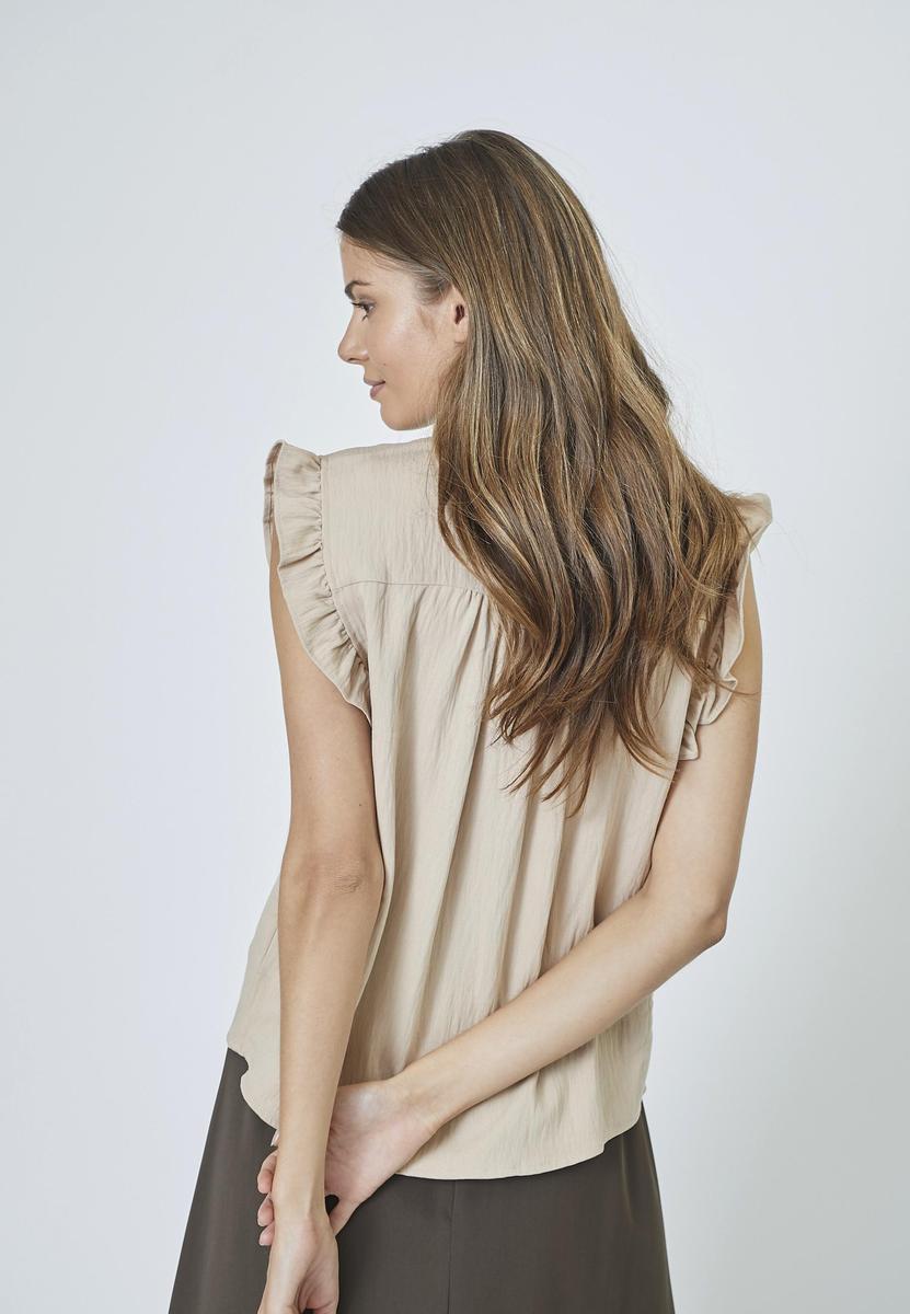 SuedaCC Frill Top - Bone - Co'couture