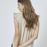 SuedaCC Frill Top - Bone - Co'couture