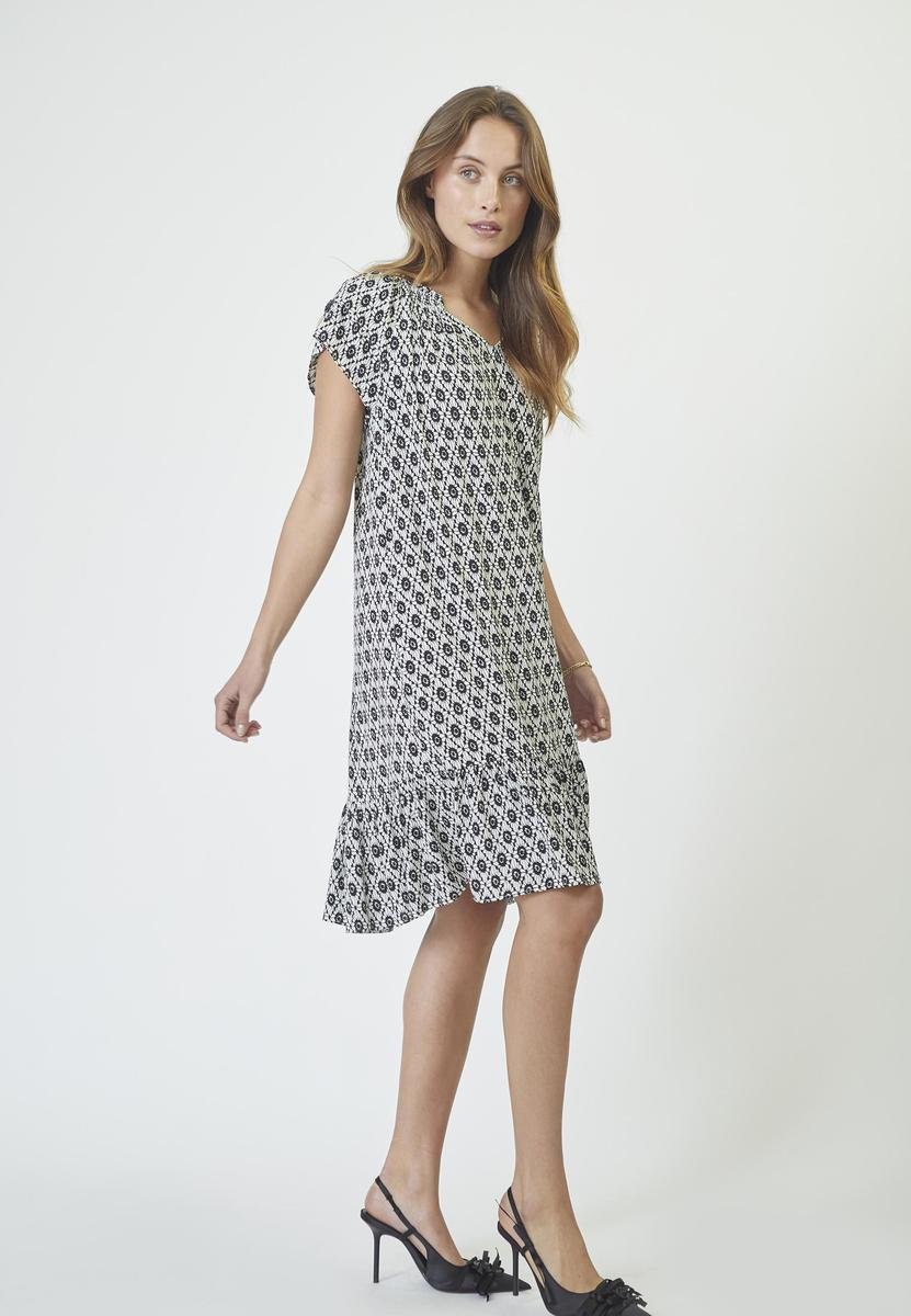 SunriseCC Crop Sofia Dress - OffWhite - Black - Co'couture