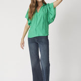 SunriseCC SS Frill Top - Green - Co'couture