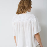 TassyCC Flower SS Blouse - White - Co'couture