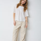 TassyCC Flower SS Blouse - White - Co'couture