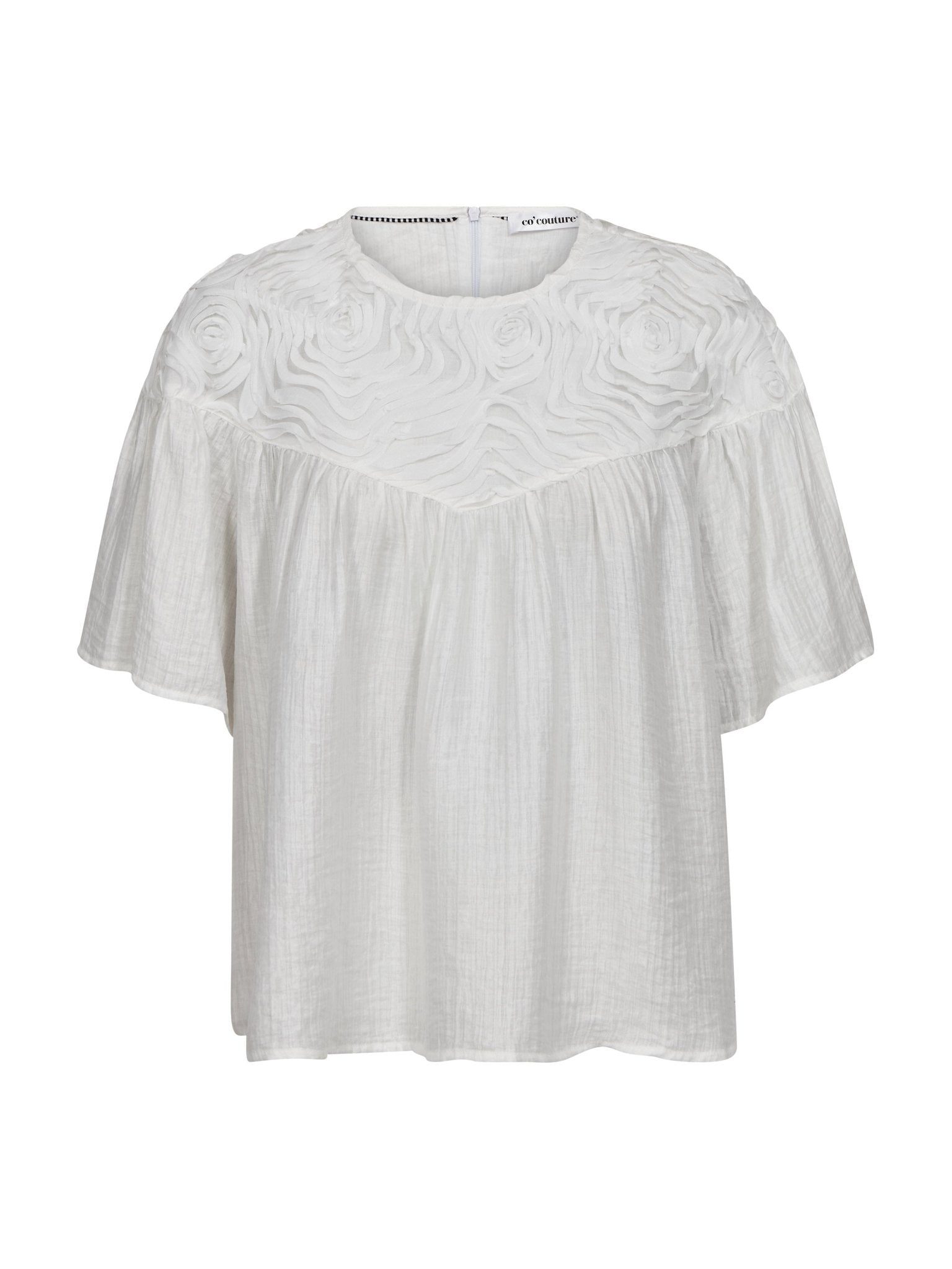 TassyCC Flower SS Blouse - White - Co'couture