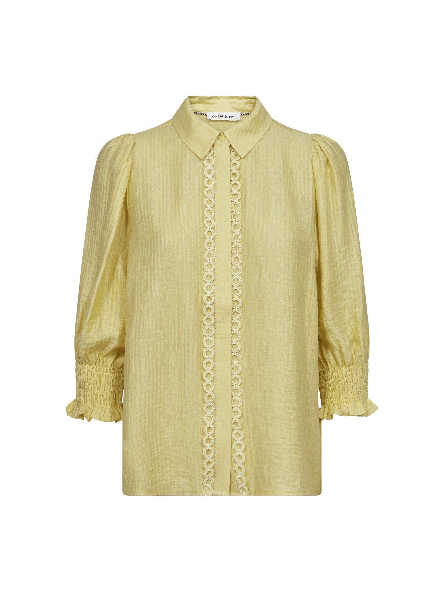TassyCC Lace SS Shirt - PaleYellow - Co'couture