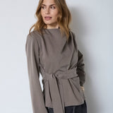 TengaCC Pleat Blouse - Walnut - Co'couture