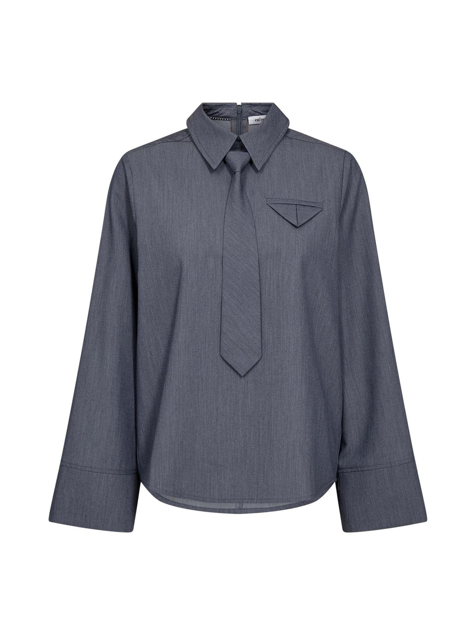 TengaCC Tie Blouse - Dusty Blue - Co'couture