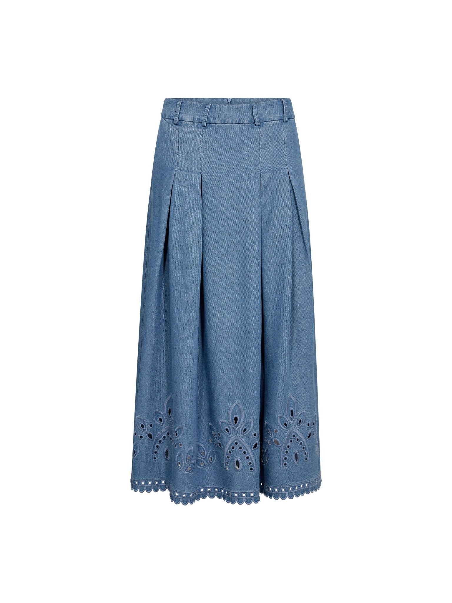 TillyCC Pleat Emb Skirt - Denim blue - Co'couture