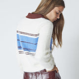 ToryCC Stripe Zip Knit - Off white - Co'couture