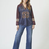 TreyCC Logo Blouse - Navy - Co'couture