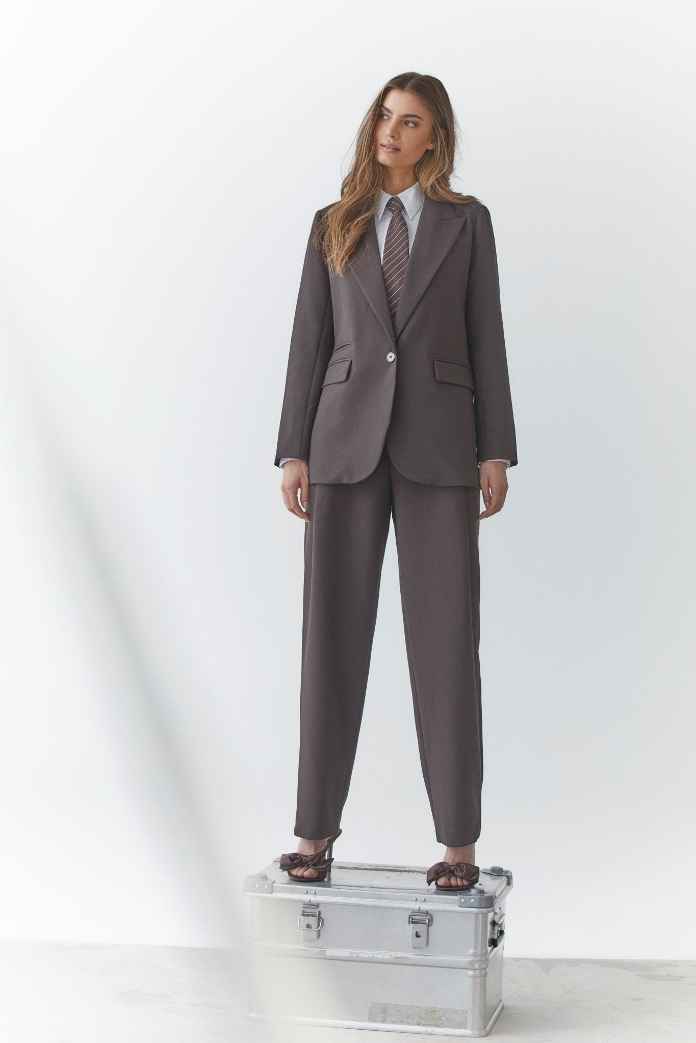 VolaCC Carrot Pleat Pant - Dark Brown - Co'couture